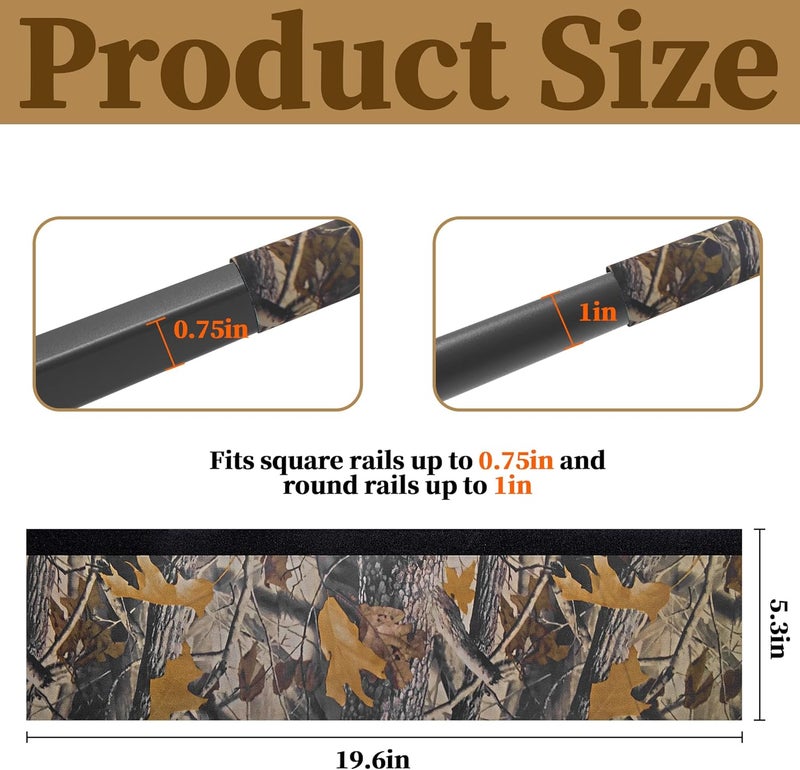 Adnee 3Pcs/4Pcs Tree Stand Rail Pads - 19.6"x5.3" Waterproof Camo Treestand Shooting Rail Pads - Tree Stand Rail Covers for Climbing Tripod Deer Stand Treestand Ladder - Image 2
